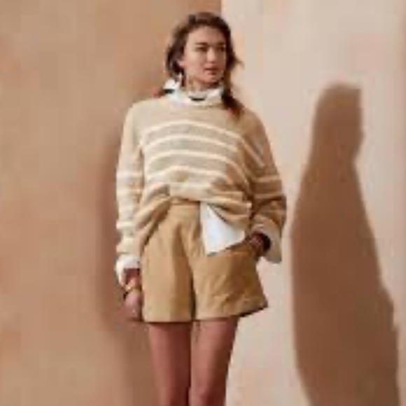 Banana Republic Mariner Sweater Stripe Beige Tan - Picture 3 of 5